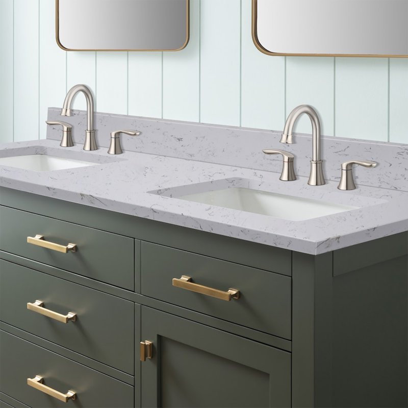 RENIST 60'' Engineered Stone Double Bathroom Vanity Top with Sink | Wayfair